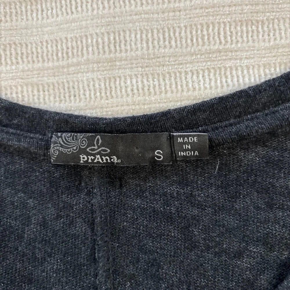 Prana Womens‎ Charcoal Gray V-Neck Pocket T-Shirt Dress Shift Small Heathered